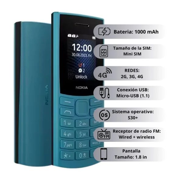 Celular Nokia 105 Azul Oceano - Imagen 2