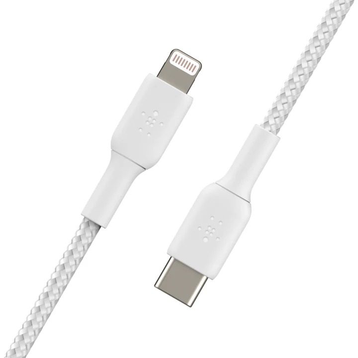 Cable Essager Lightning A C Trenzado Blanco - Imagen 2