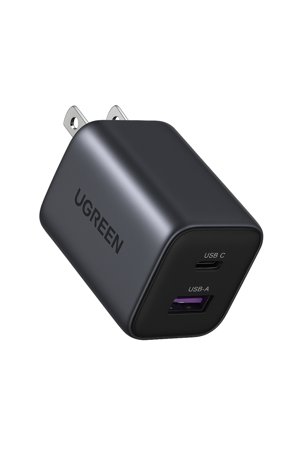 Cabezote Ugreen 30W Triple Puerto Negro