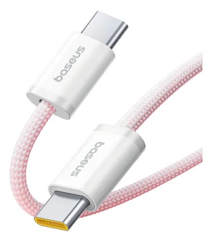 Cable Baseus C a C 100W Trenzado 2M Rosa - Imagen 3