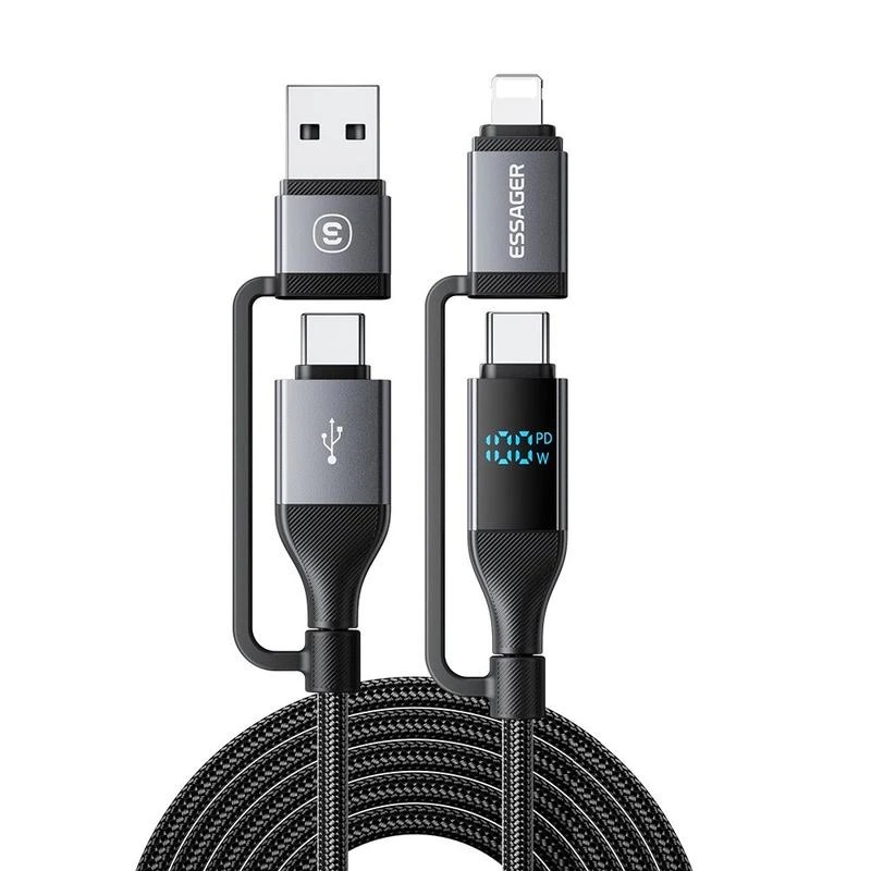 Cable Essager 4 en 1 USB-A/USB-C a USB-C/Lightning - Imagen 2