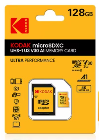 Tarjeta de memoria Kodak MicroSDXC 128 GB UHS-I U3 V30 A1